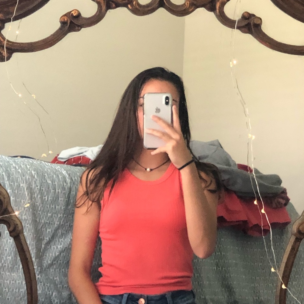 Coral alter tank top